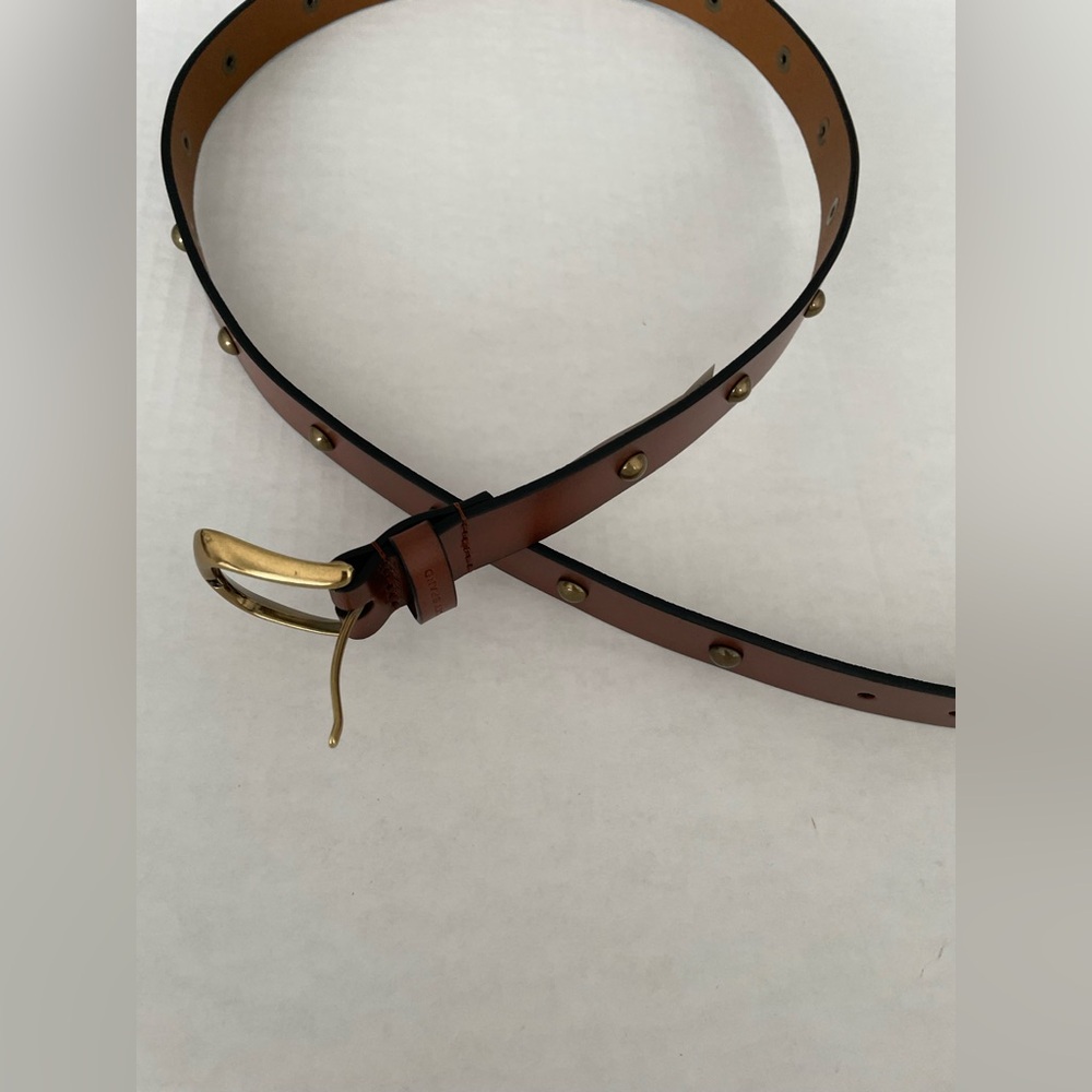 Lucky Brand Brown Leather Belt with Gold Tone Buckle - Picture 5 of 8